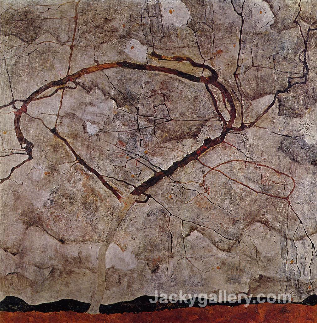 Autumn Tree in Movement by Egon Schiele paintings reproduction